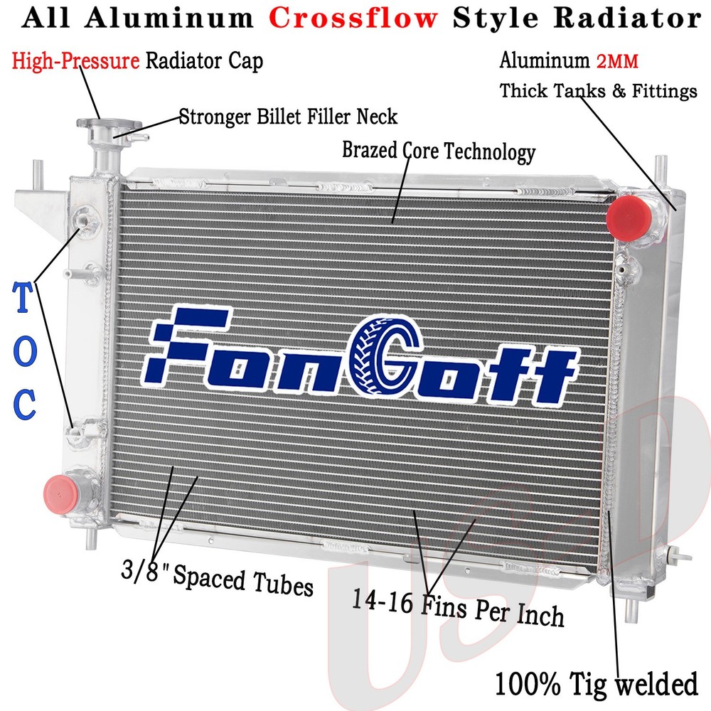 3 Row Aluminum Radiator fit 1994-1996 Ford Mustang 3.8L 5.0L V8 GT GTS SVT AT