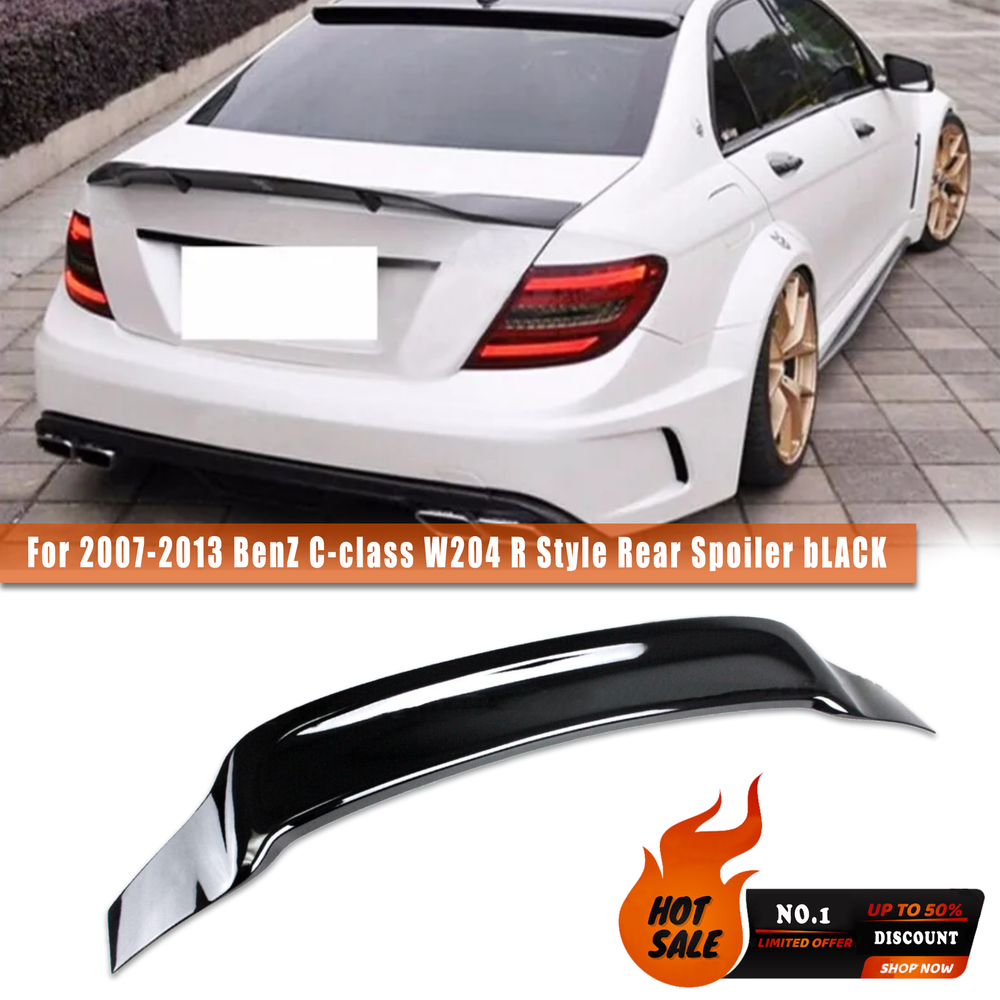 Gloss Black R Style Trunk Spoiler for 07-13 Mercedes Benz W204 4DR Coupe