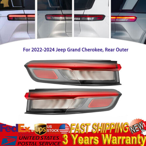 Left+Right Rear Tail Light For 2022-2024 Jeep Grand Cherokee LED Tail Light Pair