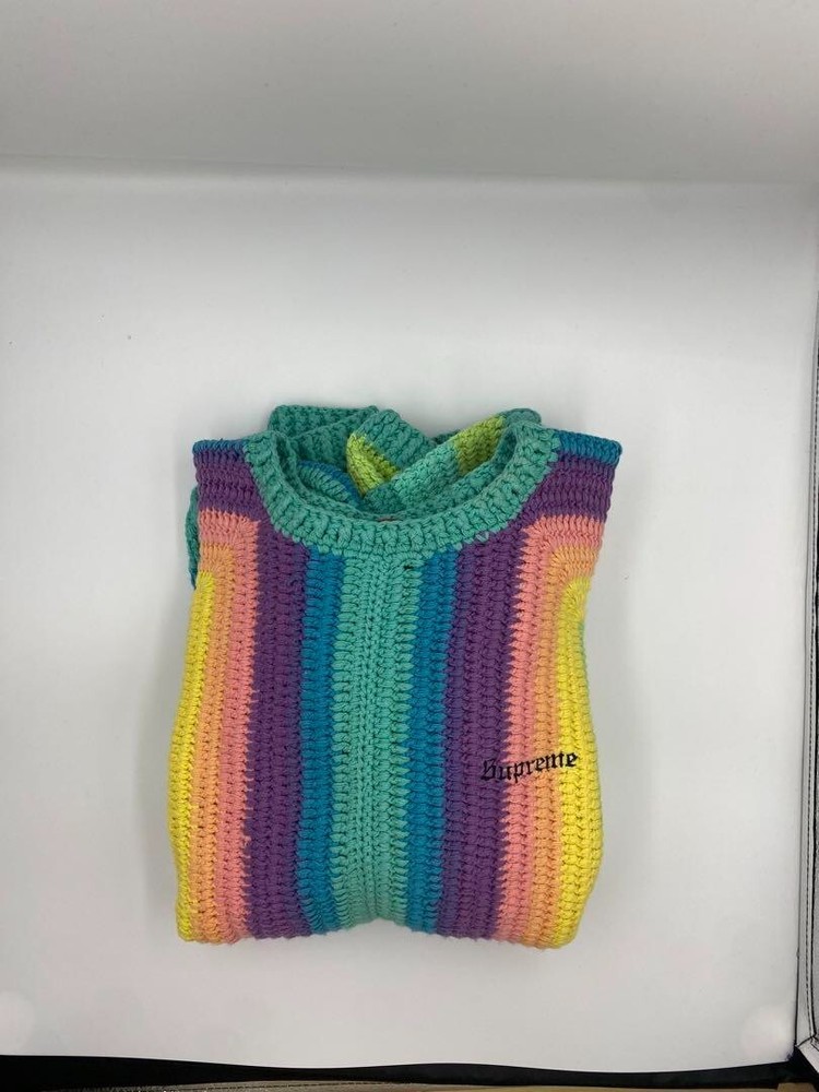 Supreme Hand Crocheted Sweater Knit M(US S) Pullover Long Sleeve Used Excellent+