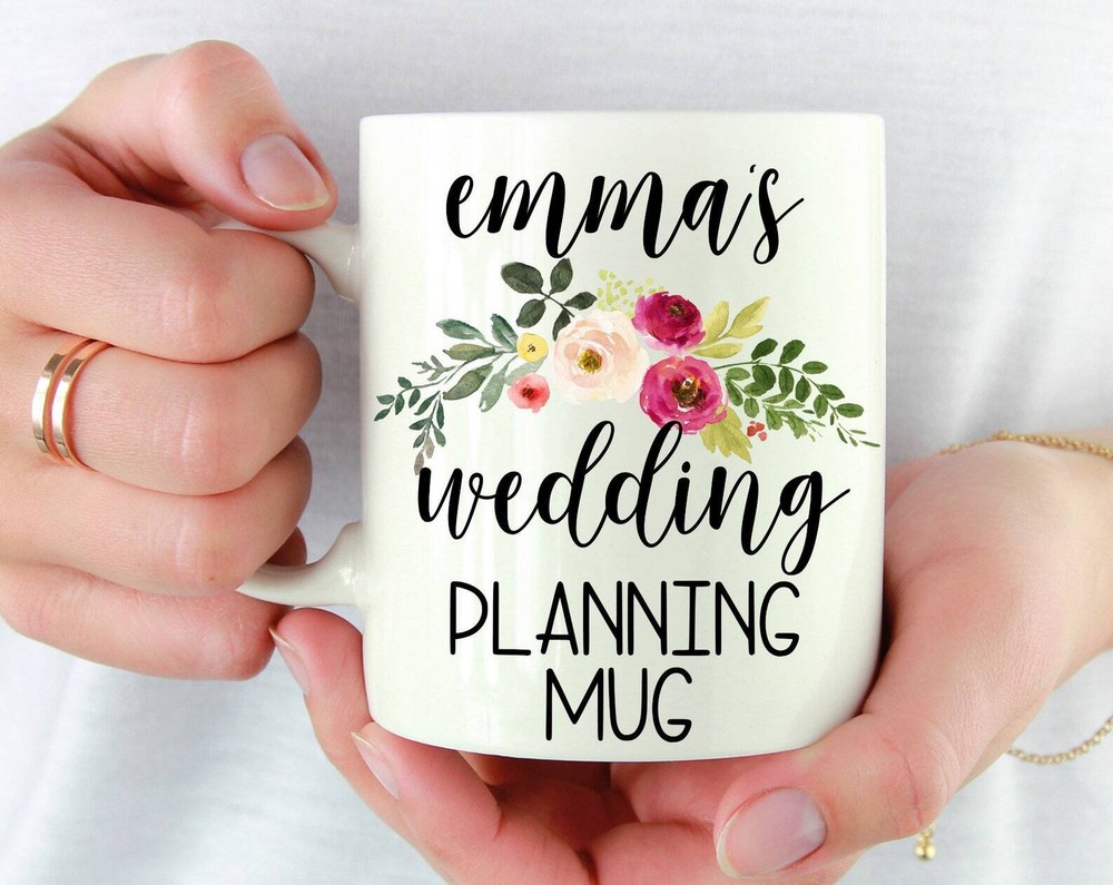 Personalized Bridal Mug Custom Wedding Planner Gift for Newly Engaged Bride