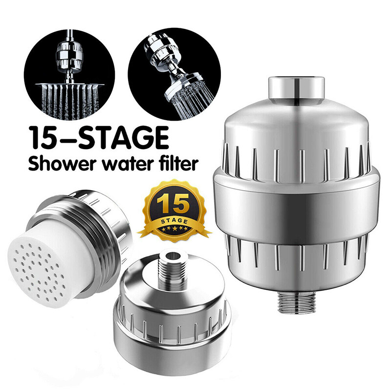 15 Stage Shower Head Filter Cartridge Purifier Chlorine For Hard Water Softening