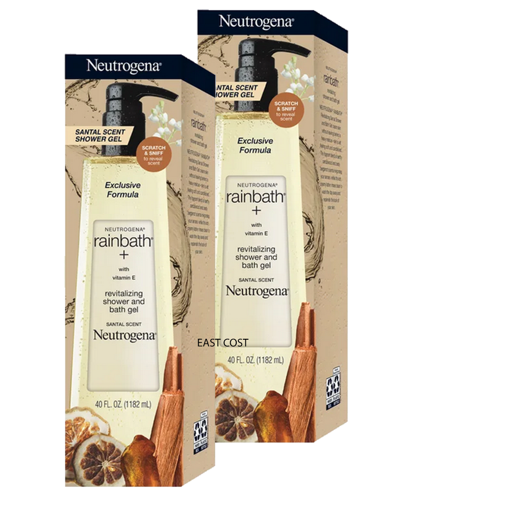 2 Of Neutrogena Rainbath Revitalizing Shower & Bath Gel, Santal Scent, 40 fl oz