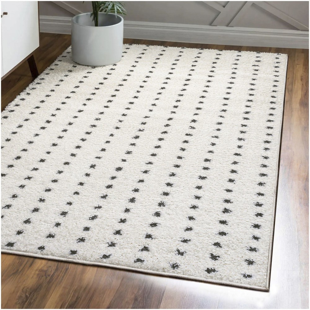 Jonathan Y Moroccan Hype Grey Shag Rug 3x5 with Stylish Lighting