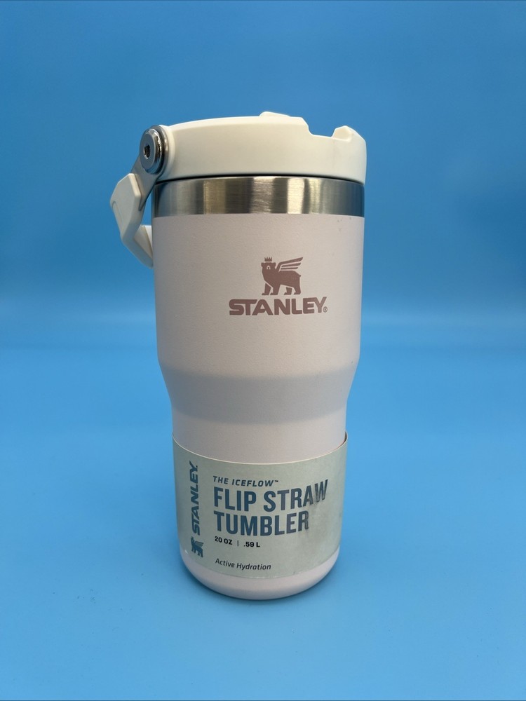 Stanley 20 oz Stainless Steel Ice Flow Flip Straw Tumbler Rose Quartz New