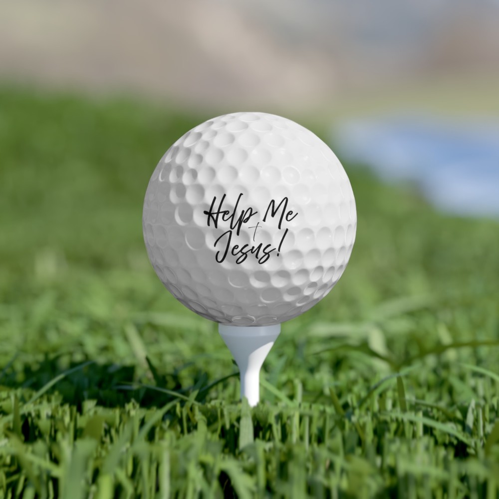 Help Me Jesus Funny Golf Balls 6-Piece Novelty Gift Set for Golfers