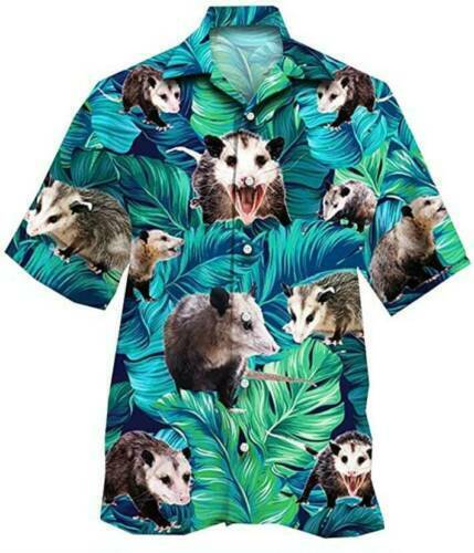 Vibrant Tropical Opossum 3D Hawaiian Shirt for Summer Fun – Perfect Aloha Cat Lover Gift in US Sizes