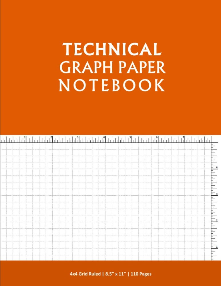 Technical Graph Paper Notebook with 1/4 Inch Grid for Architectural Engineering Design