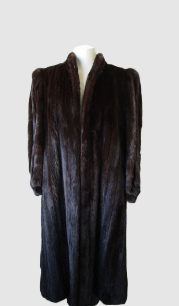 Women's Size 10/12 Dark Ranch Mink Fur Coat Mint Condition Clearance Sale-image