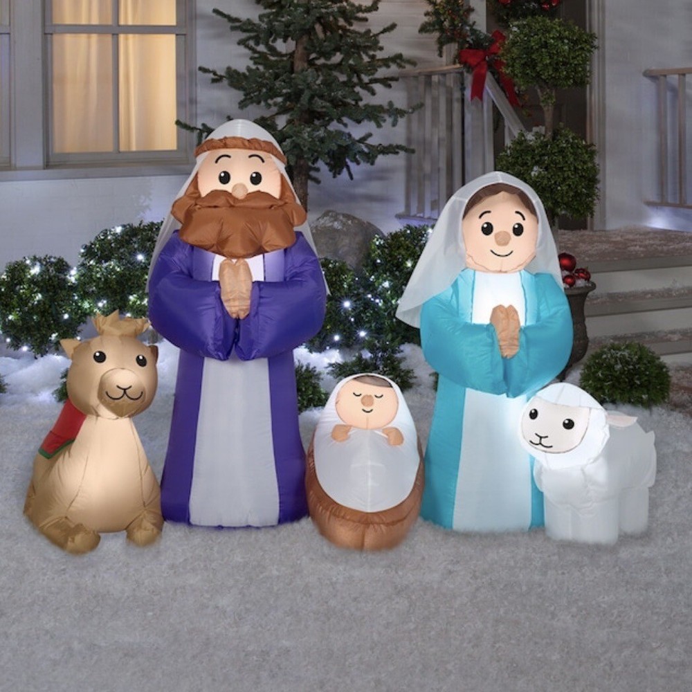 6.5ft Gemmy Lighted Nativity Scene Inflatable Outdoor Christmas Decoration