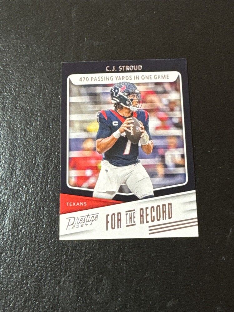 C.J. Stroud For The Record 2024 Prestige Football Card #FR-CJS Houston Texans