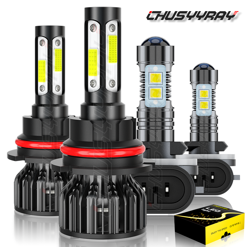 4PCs For 2000-2002 Nissan Quest LED Headlight white Bulbs Fog HIGH/LOW Combo Kit