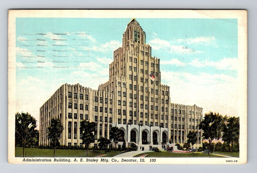 Decatur, IL-Illinois, A E Stanley Manufacturing Building Admin, Vintage Postcard