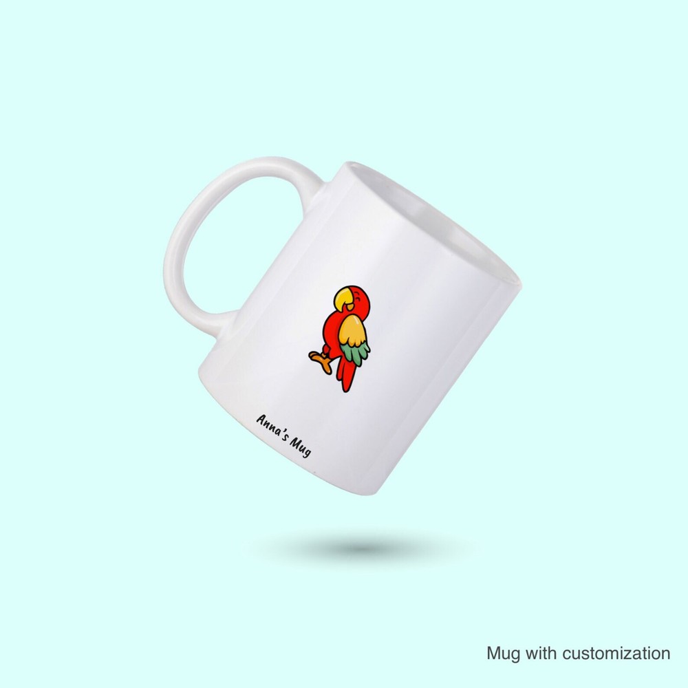 Colorful Parrot Custom Coffee Mug Personalized Bird Lover Gift  