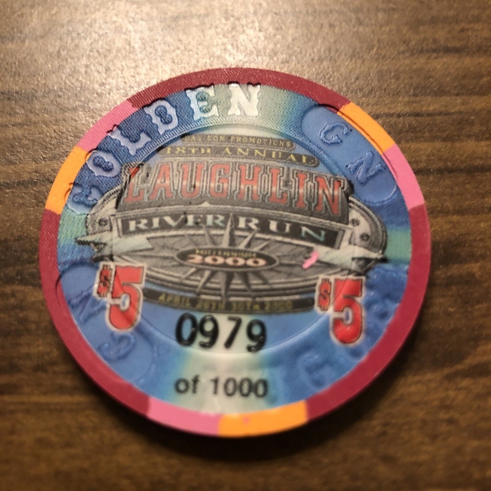 $5 golden nugget river run 2000 obsolete laughlin  casino chip