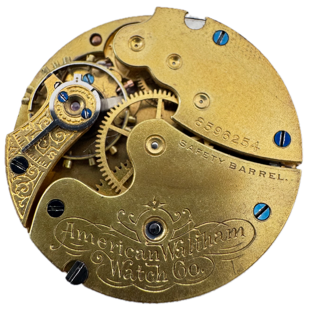 Antique 1898 Waltham 11 Jewel Hunter Pocket Watch Movement Seaside USA