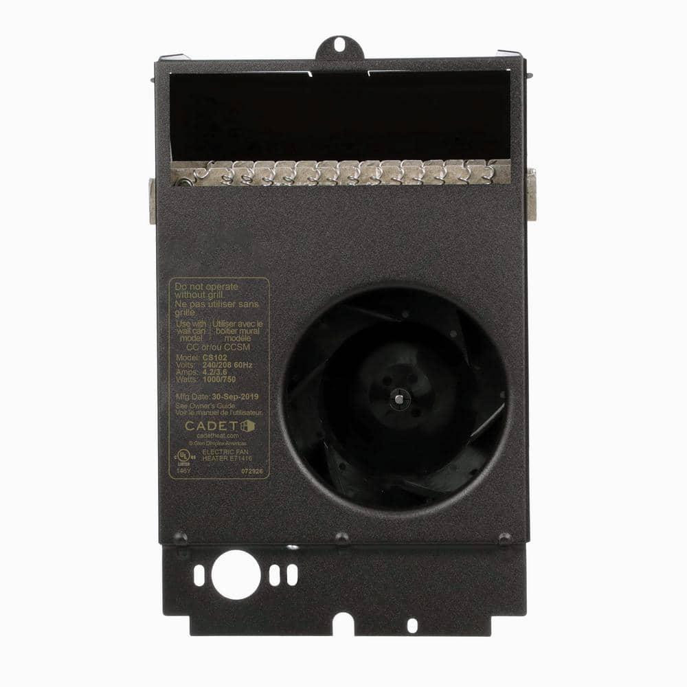 Cadet Electric Wall Heater 1000-Watt 240-V Surface Mounted Fan-Forced Black