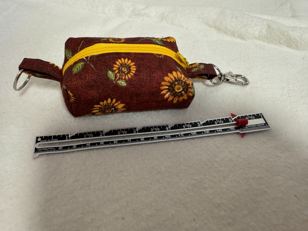 Handmade Sunflower Keychain Coin Purse Box Bag Free Shipping