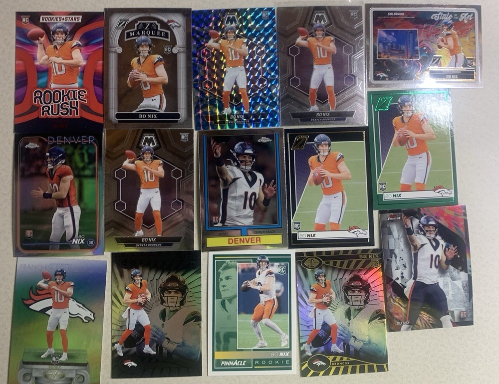 Bo Nix - Rookie Card Lot. 15 Cards In Total. Denver Broncos!