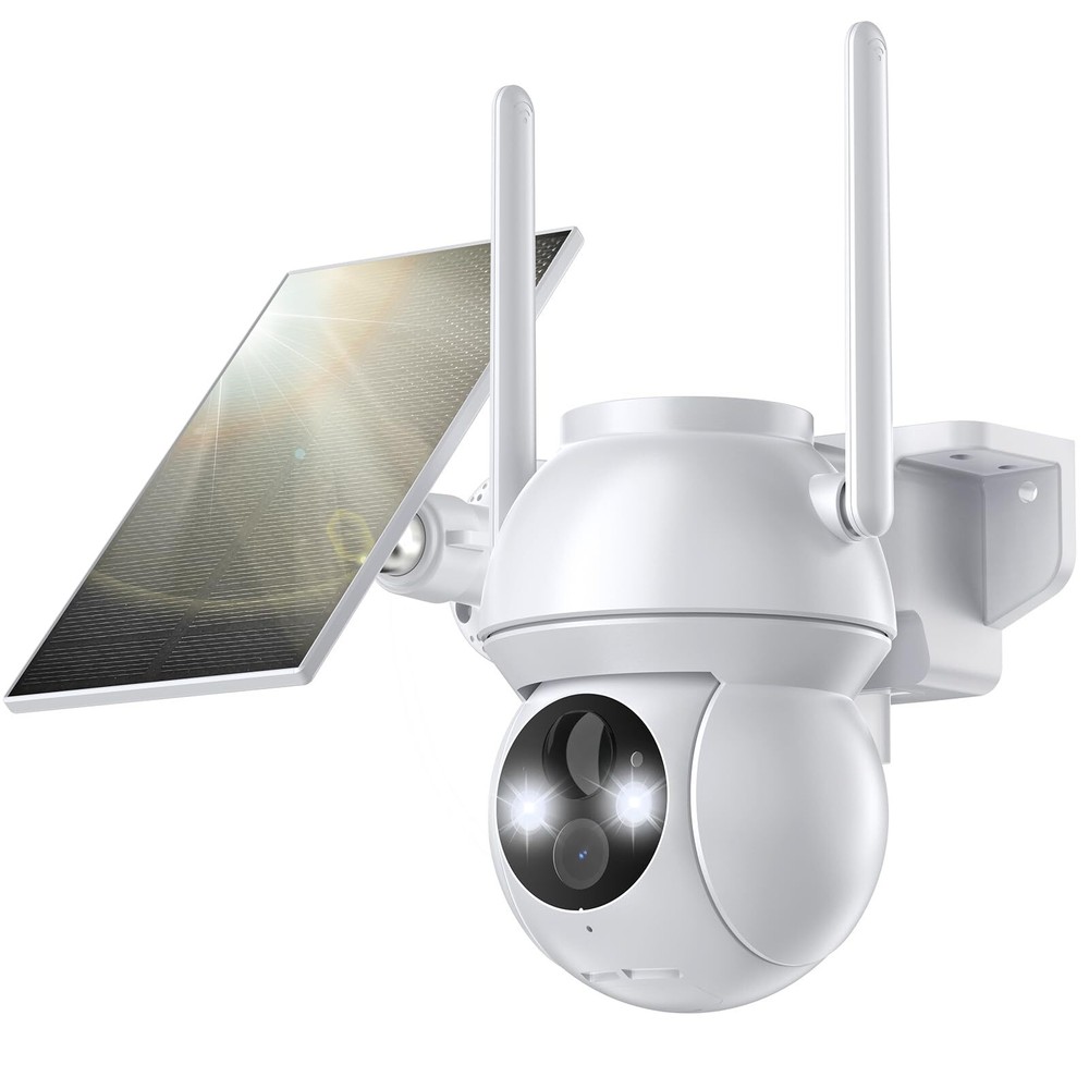 Solar Security Cameras Wireless Outdoor, WiFi Camera Outdoor 2K 360° View Bat...