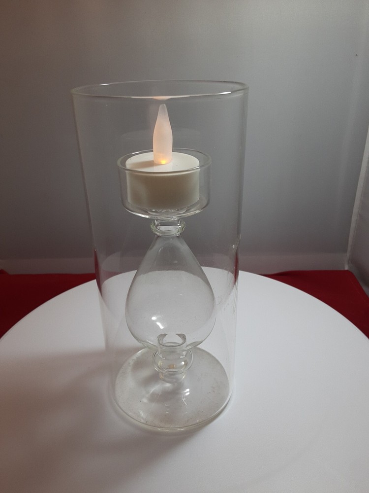 Hand Blown Glass Tealight Holder with Gourd Accents