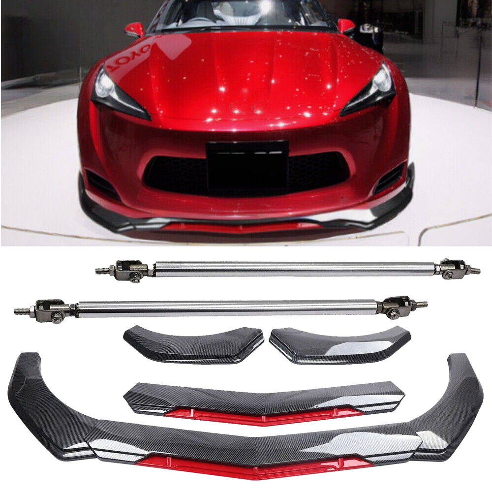 Toyota 86 Scion FR-S Front Bumper Lip Spoiler Splitter Strut Rod Carbon Fiber