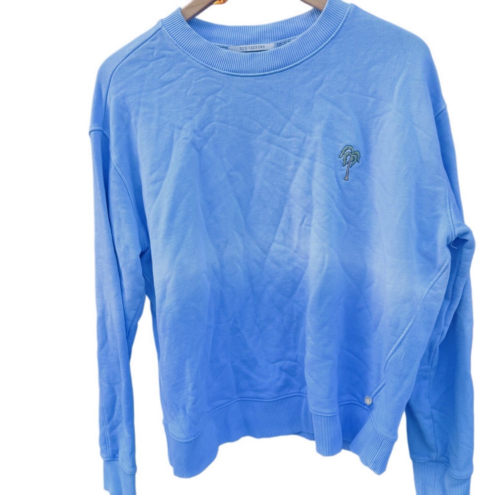 Scotch & Soda Sun Seekers Blue Dip Dye Palm Tree Sweatshirt Womens Medium