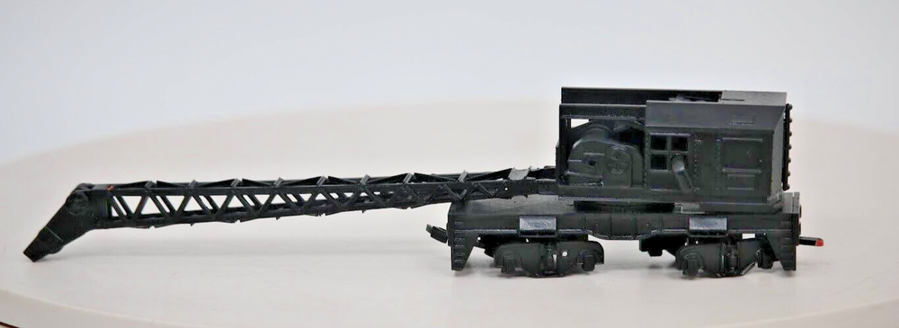 HO Scale Santa Fe Crane Train Car Painted Black for Parts/Repair