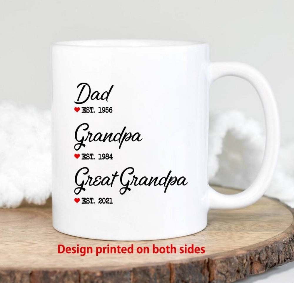 Pregnancy Reveal Mug for Dad Grandpa Great Grandpa Year Estimation Gift  