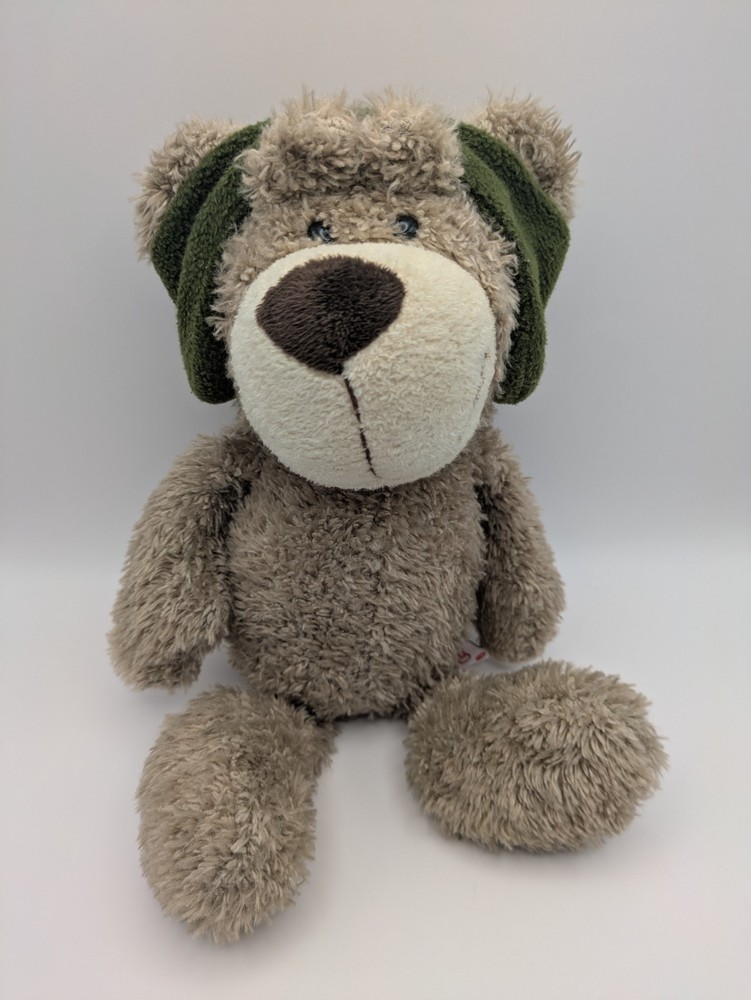 Nici Winter Bear Brown Grey Plush Collectible Teddy with Earmuff Headband