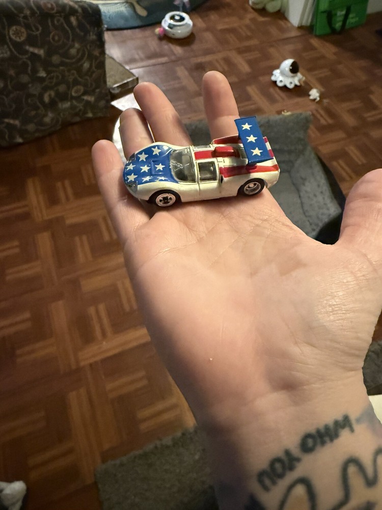 Tyco HO Scale Pro Chaparral Slot Car Patriotic Red, White & Blue.