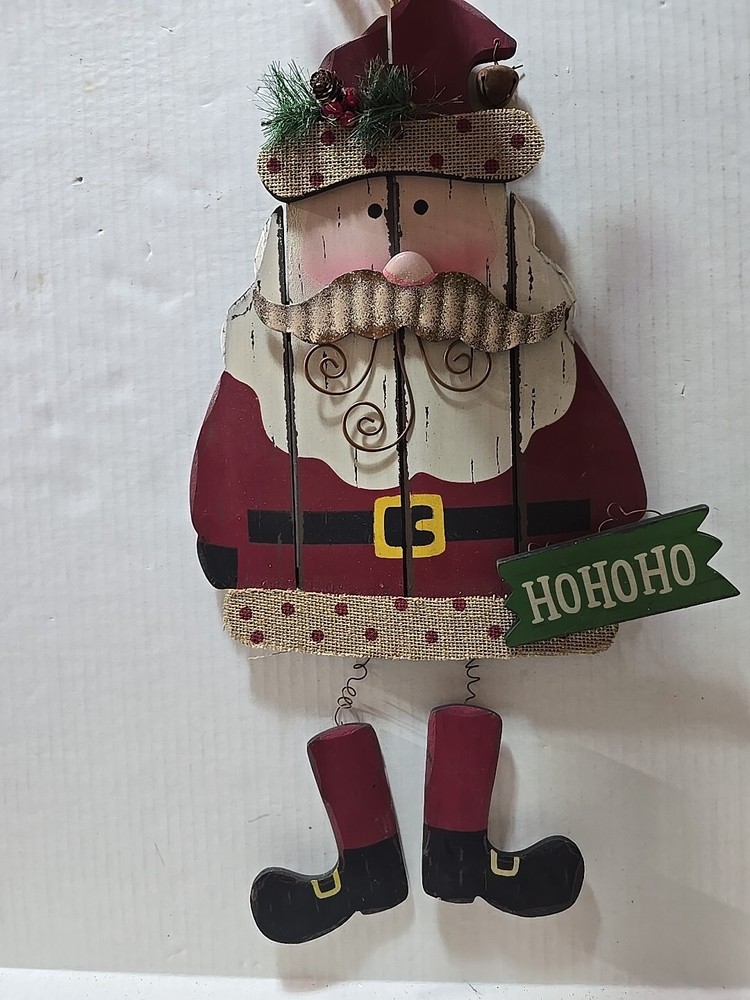 Christmas Rustic Wood Wall Decor decoration Craft Santa Sign Holly Springs