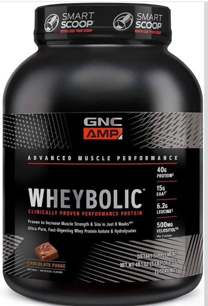 GNC AMP Wheybolic Clinically Proven Protein Powder, 40g Whey Protein, 02/28