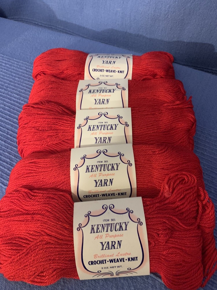 5 Skeins of Beautiful Red Kentucky All Purpose Yarn
