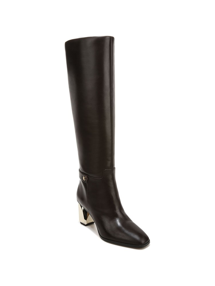 FRANCO SARTO Womens Brown Metallic Tiera-high Almond Toe Leather Boots 8.5 M