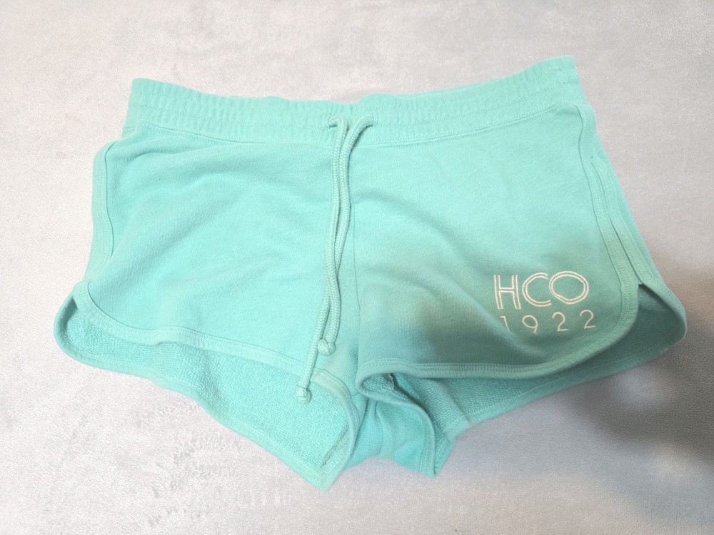 Women's Hollister Lounge Shorts Teal Size Medium Elastic Drawstring Waist
