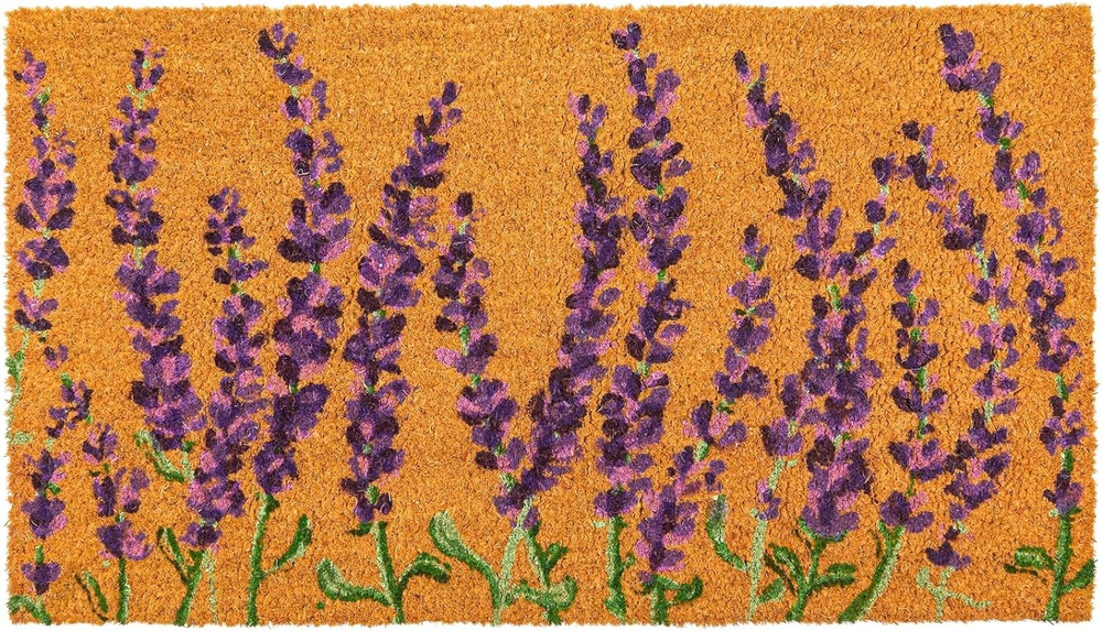 Floral Spring Coir Lavender Door Mat 17x30 for Entryway Welcome Design