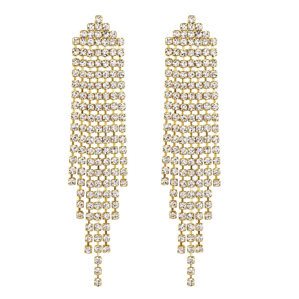 SELOVO Long Dangle Crystal Rhinestone Prom Earrings for Women