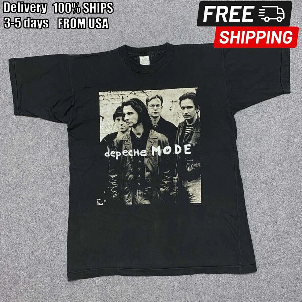 1993 Vintage Depeche Mode Shirt Devotional Tour T-Shirt Black Cotton