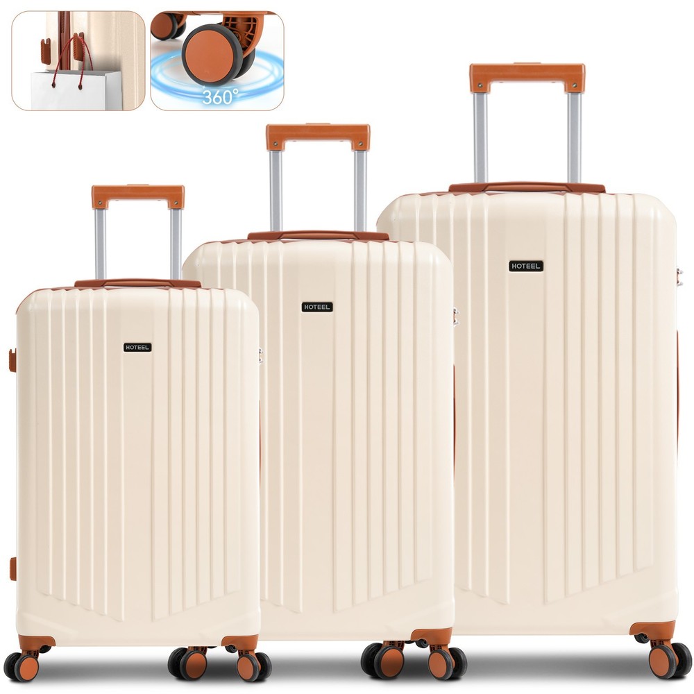 Luggage Sets 3 Piece Expandable Hard Shell Suitcase w/ Spinner Wheels TSA Lock\\