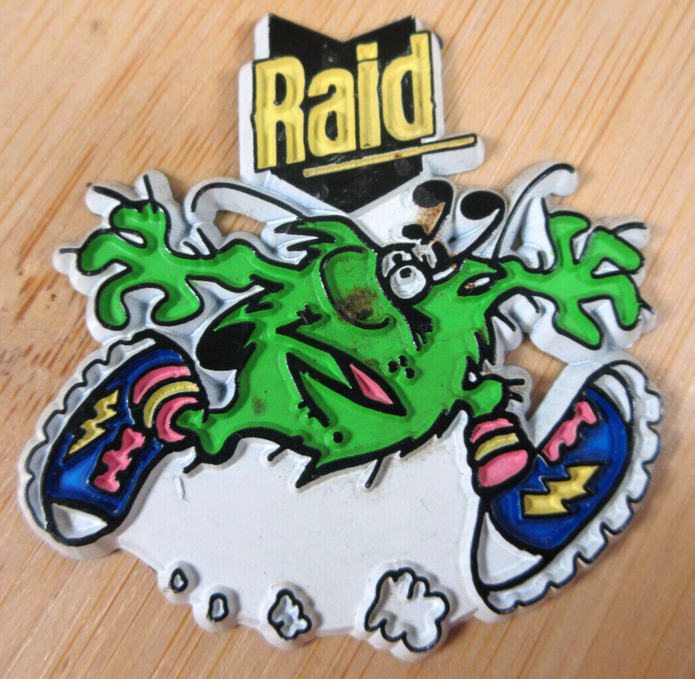 vintage Raid insecticide ad promo souvenir rubber fridge magnet retro kitchen