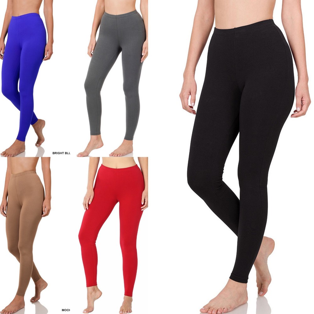 Women's Cotton Leggings Light Workout Yoga Pants Comfort Soft Stretch S-XL