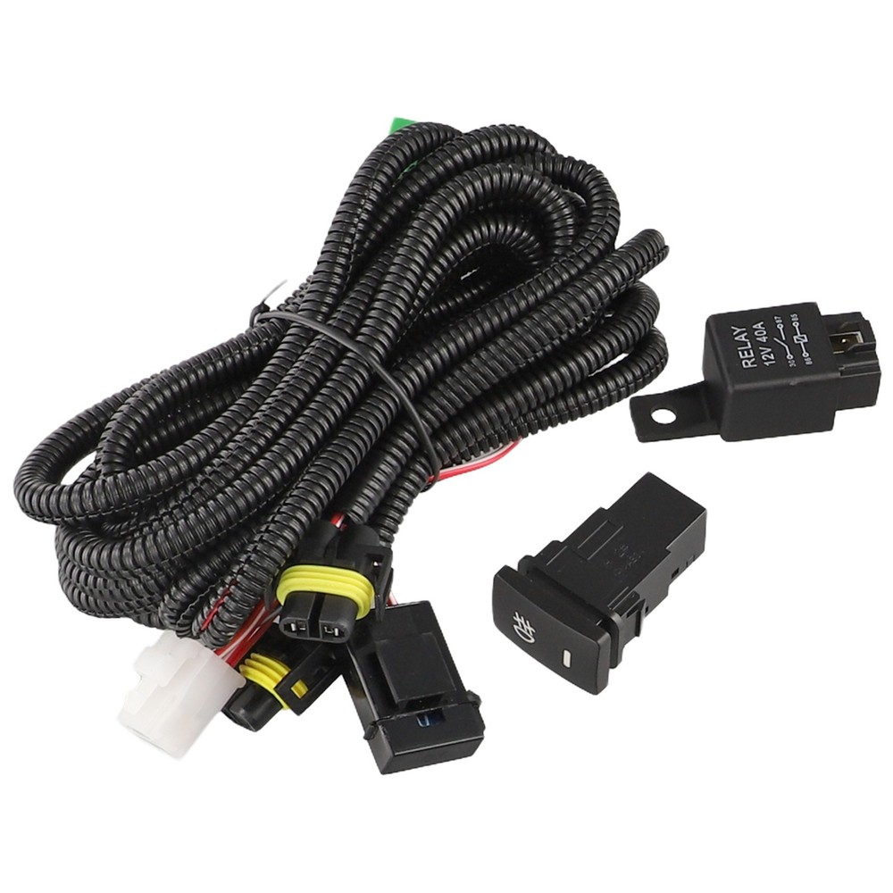 H11 Fog Light Wiring Harness &LED Indicator Switch& Relay 12V 40A For Toyota  .