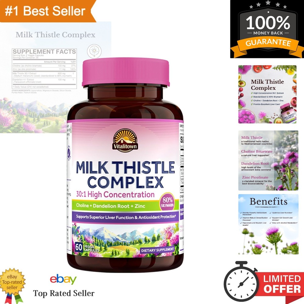 Organic Milk Thistle Complex | 30X Extract for Liver Detox & Recovery | USA Made