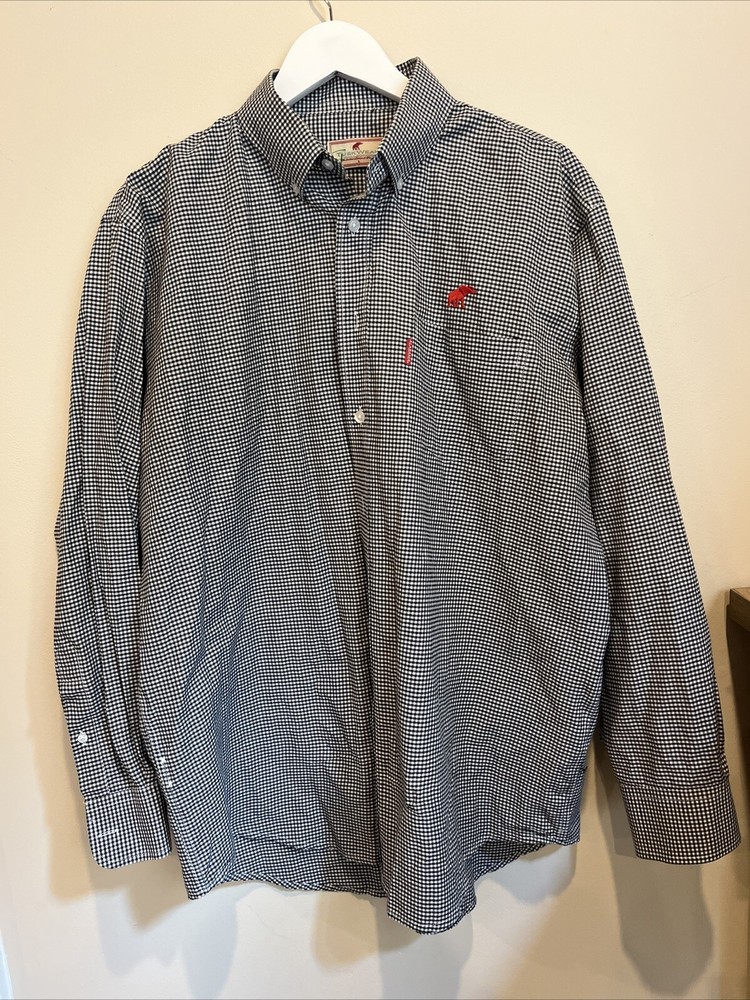 Men’s TuskWear Collection Black And White Button Down Shirt Size Large