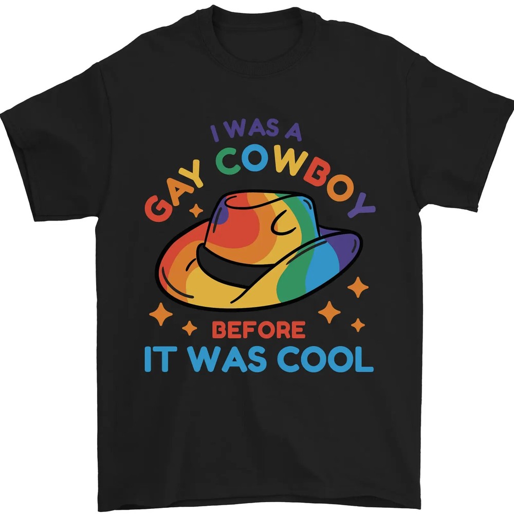 LGBT Gay Pride Cool Cowboy Rainbow Awareness Pride Day Equality Unisex T-Shirt-image