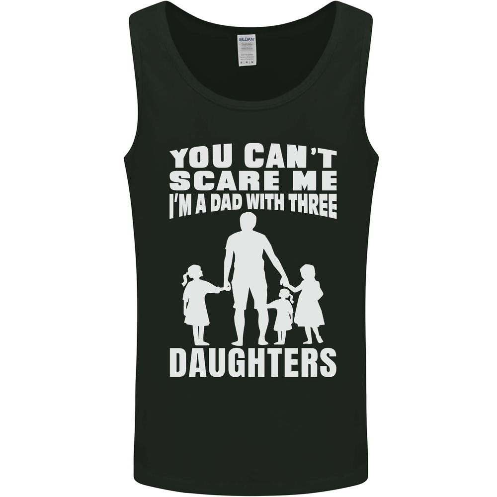 Dad With Three Daughters Funny Fathers Day Mens Vest Tank Top