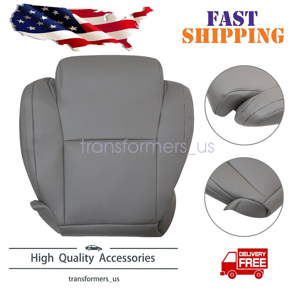 2007-2013 Fits Toyota Tundra & Sequoia Driver Bottom Leather Seat Cover Gray