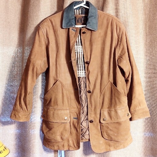 WINLIT Brown Leather Western Button Up Jacket Men’s Medium