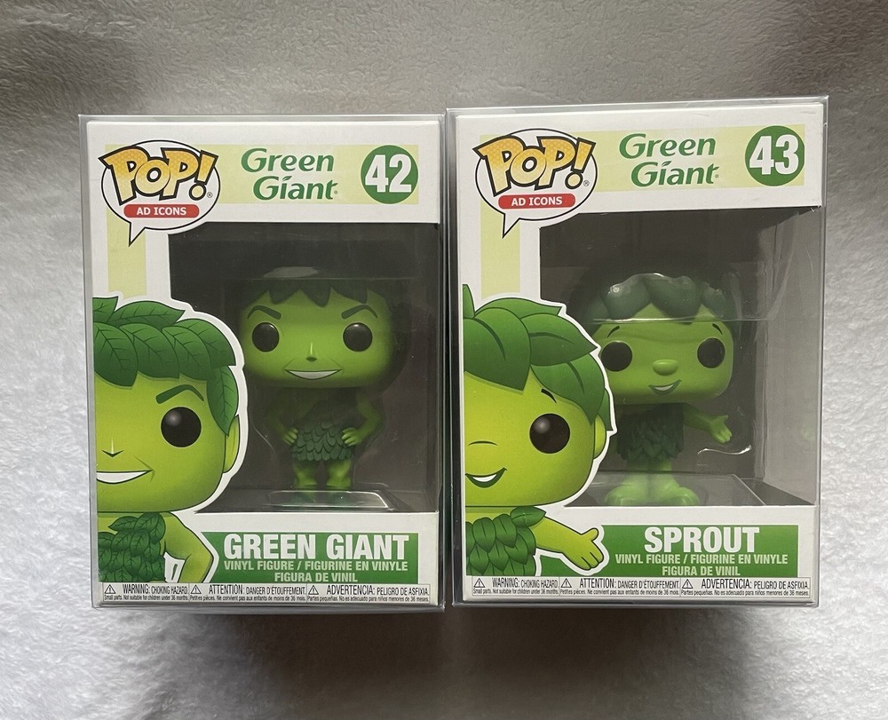 FUNKO Pop Green Giant & Sprout w/PROTECTIVE COVERS